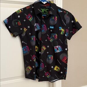 DIXXON Youth Black Graphic button up shirt
